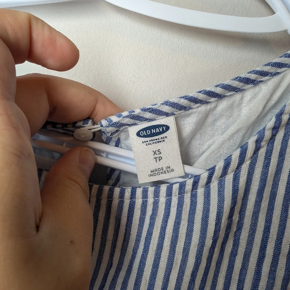 Old Navy  Blue Striped Sleeveless Tiered Swing Dress Woman XS - Picture 4 of 9